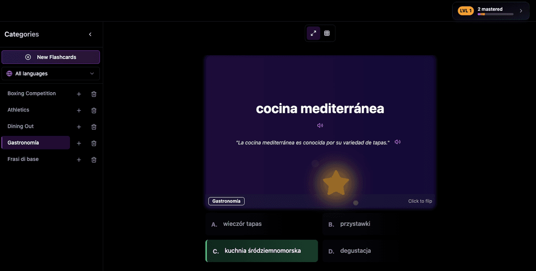 Flashcard Interaction